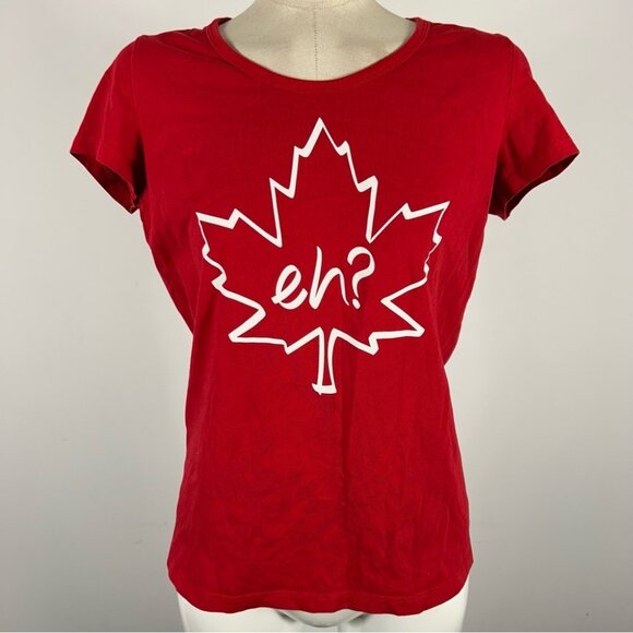 **Maple leaf Red Graphic Women's Top M - Picture 2 of 7